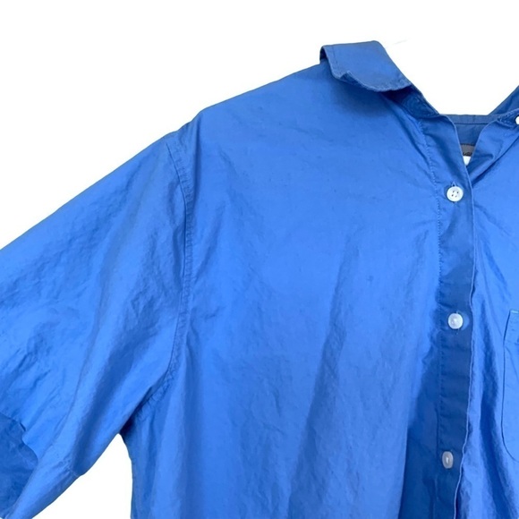 Vintage 90’s Eddie Bauer Blue Short Sleeve Button Up Top Size Extra Large - Picture 5 of 15